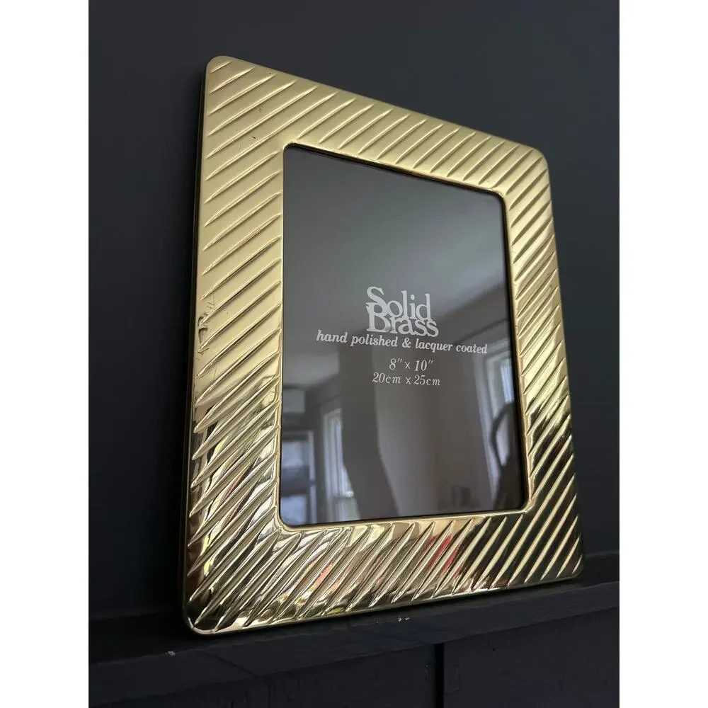 Vintage Solid Brass Picture Frame 8 x10 Hand Polished and Lacquer Coated